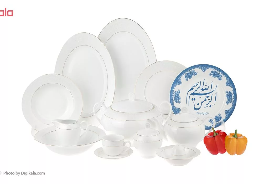 سرویس غذاخوری 102 پارچه چینی زرین ایران سری ایتالیا اف مدل Sepid Sadaf درجه عالی