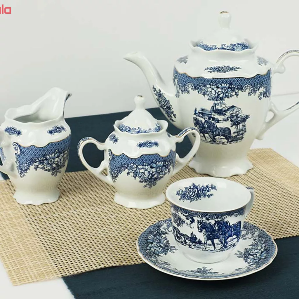 سرویس غذاخوری 102 پارچه چینی پردیس مدل الگانس طرح ویلیج 808