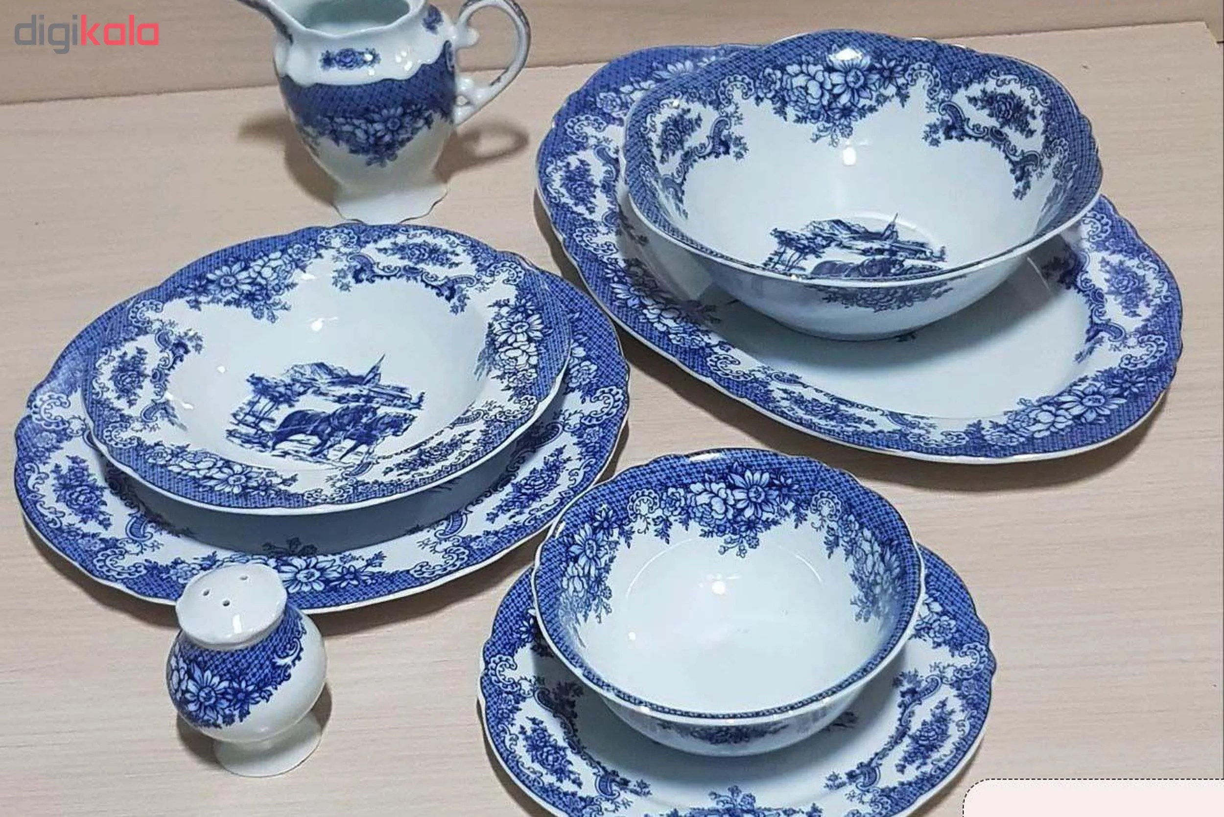 سرویس غذاخوری 102 پارچه چینی پردیس مدل الگانس طرح ویلیج 808