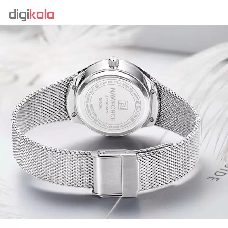 ساعت مچی عقربه ای زنانه نیوی فورس مدل NF5004-S-W