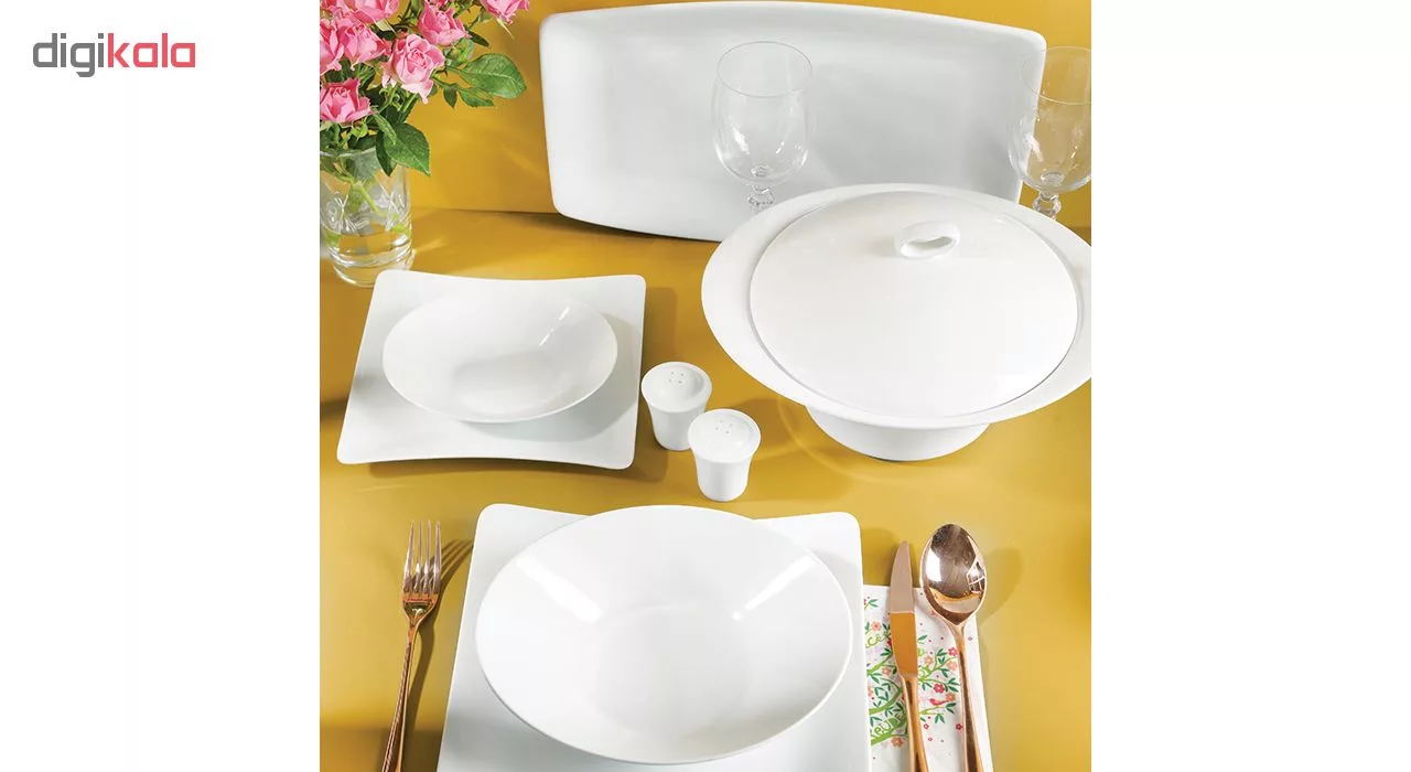 سرویس غذاخوری 97 پارچه چینی زرین سری وینچی الیسه کد 001 درجه عالی