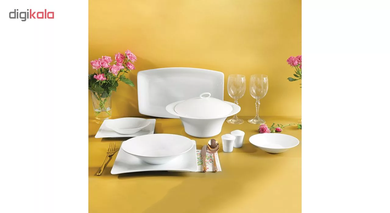 سرویس غذاخوری 97 پارچه چینی زرین سری وینچی الیسه کد 001 درجه عالی