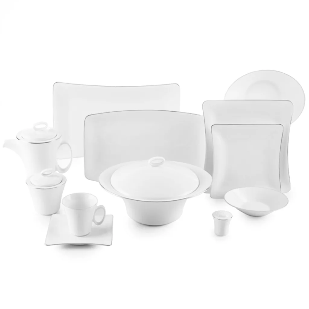 سرویس غذاخوری 97 پارچه چینی زرین سری وینچی الیسه مدل سمن درجه یک