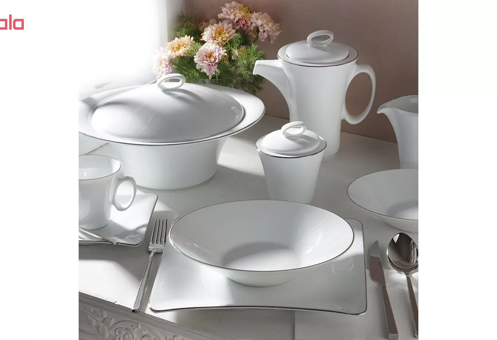 سرویس غذاخوری 97 پارچه چینی زرین سری وینچی الیسه مدل سمن درجه یک