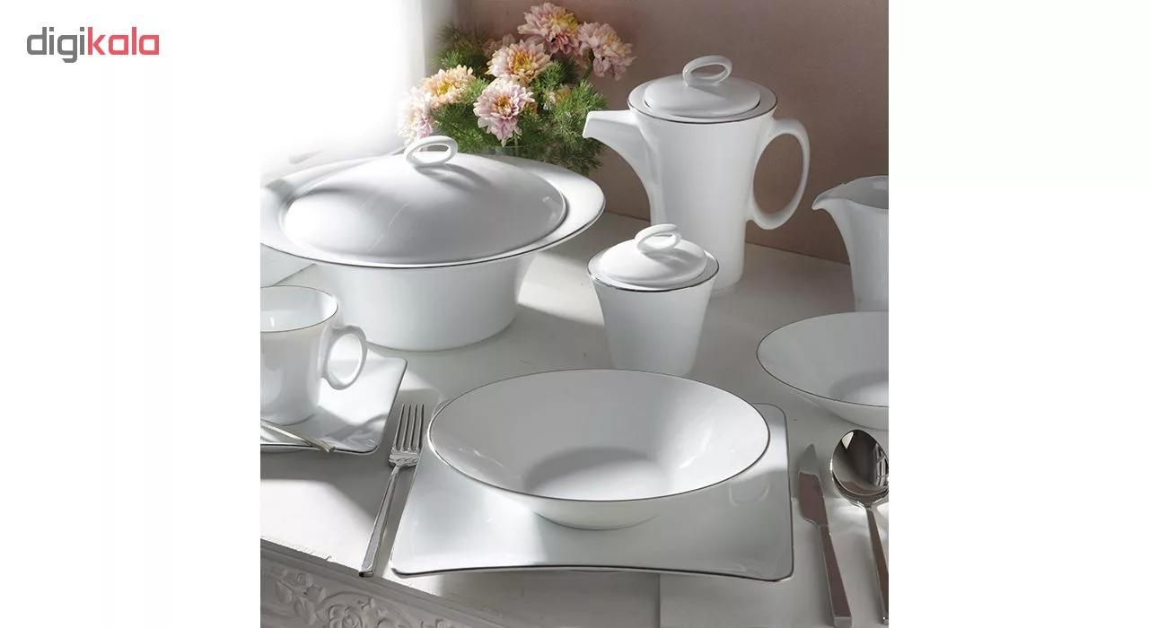سرویس غذاخوری 97 پارچه چینی زرین سری وینچی الیسه مدل سمن درجه یک