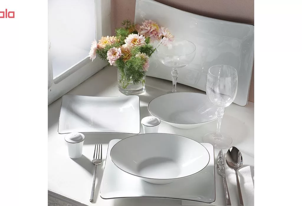 سرویس غذاخوری 97 پارچه چینی زرین سری وینچی الیسه مدل سمن درجه یک