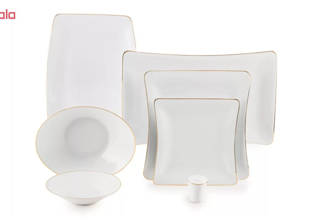 سرویس غذاخوری 97 پارچه چینی زرین سری وینچی الیسه مدل زرین درجه یک