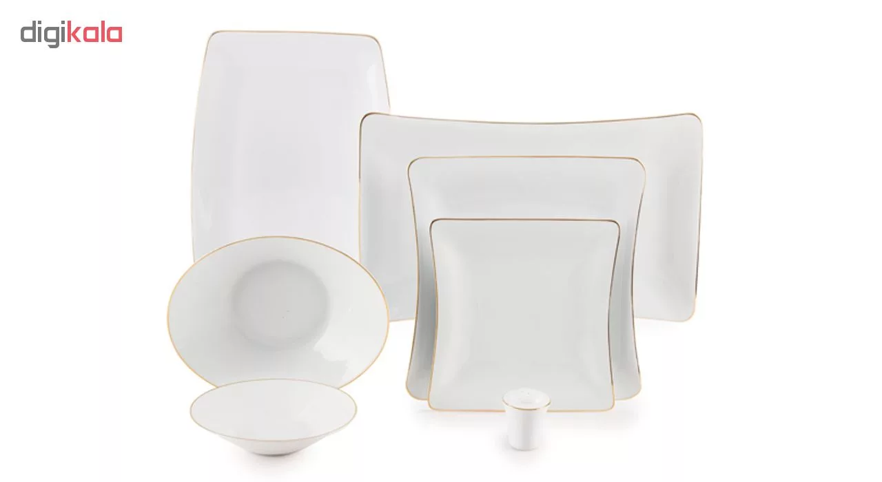 سرویس غذاخوری 97 پارچه چینی زرین سری وینچی الیسه مدل زرین درجه یک