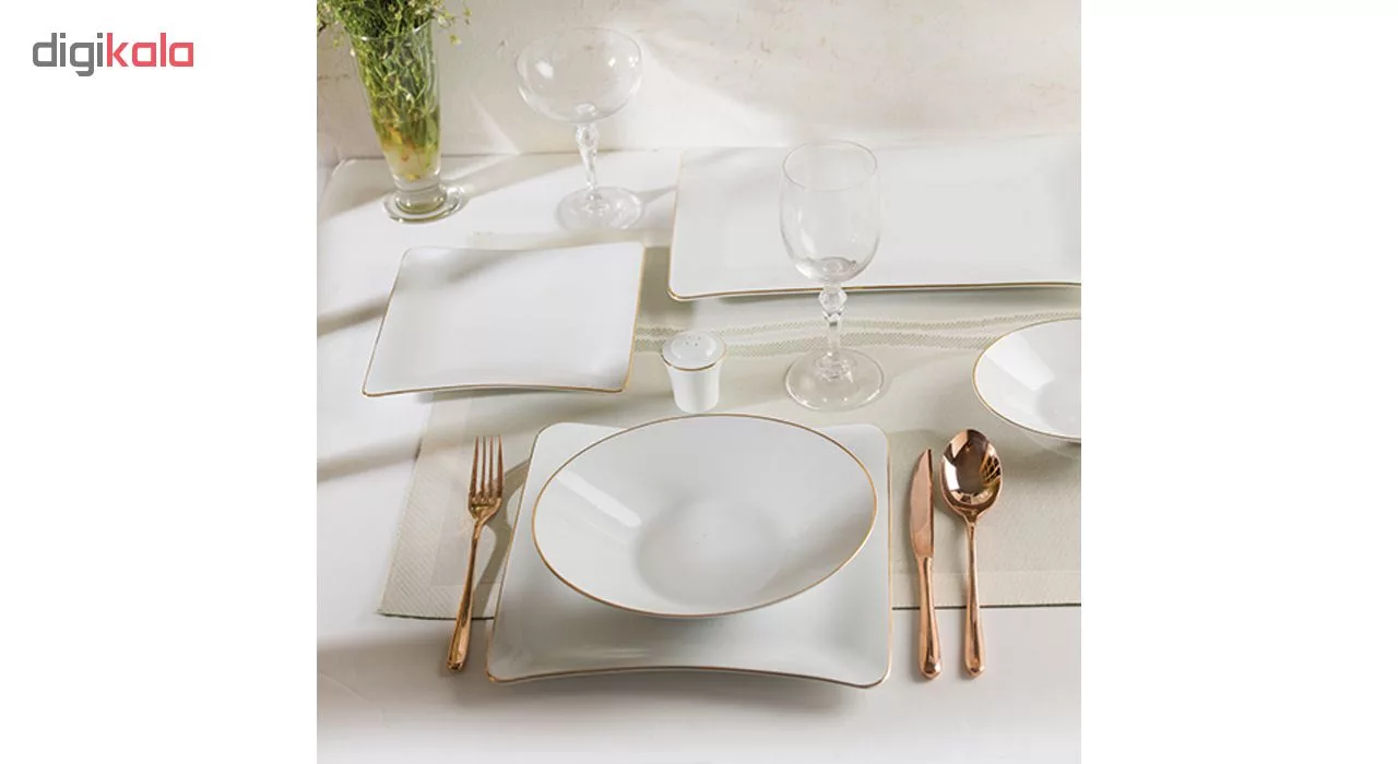 سرویس غذاخوری 97 پارچه چینی زرین سری وینچی الیسه مدل زرین درجه یک