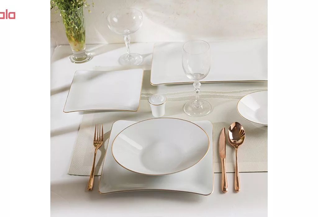 سرویس غذاخوری 97 پارچه چینی زرین سری وینچی الیسه مدل زرین درجه عالی
