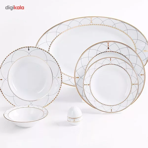 سرویس غذاخوری 102 پارچه چینی زرین ایران سری ایتالیا اف مدل Roma درجه یک