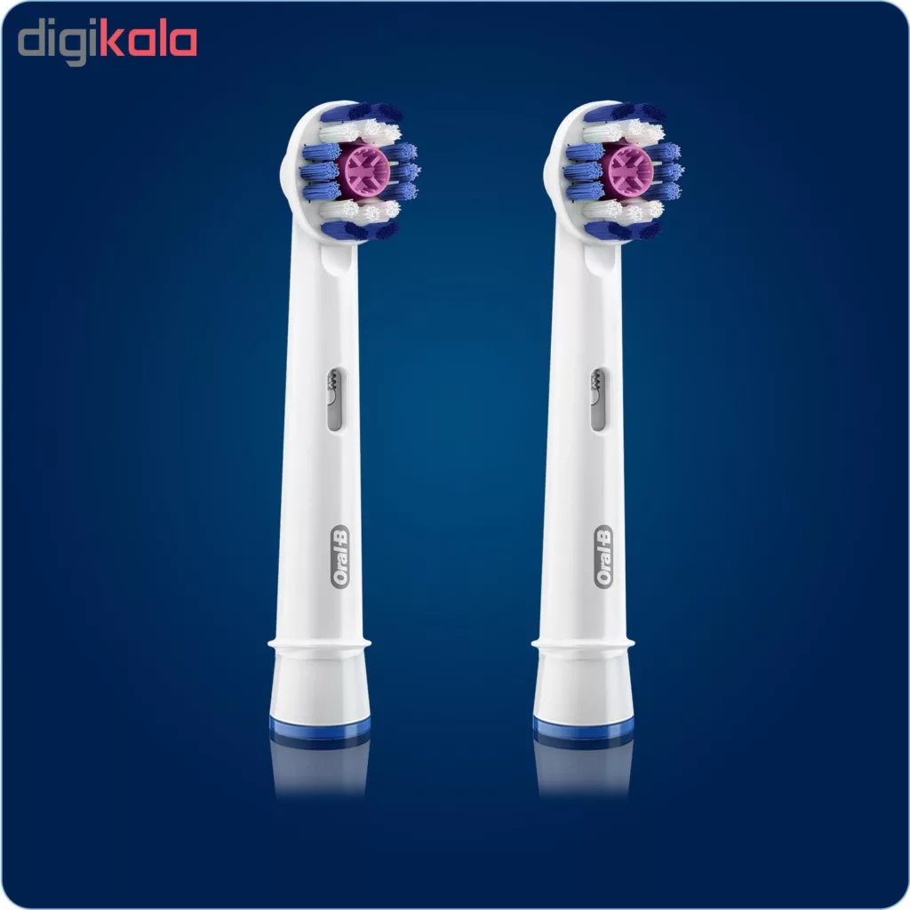 سری یدک مسواک برقی اورال-بی مدل Brush Heads 3D White بسته 2 عددی