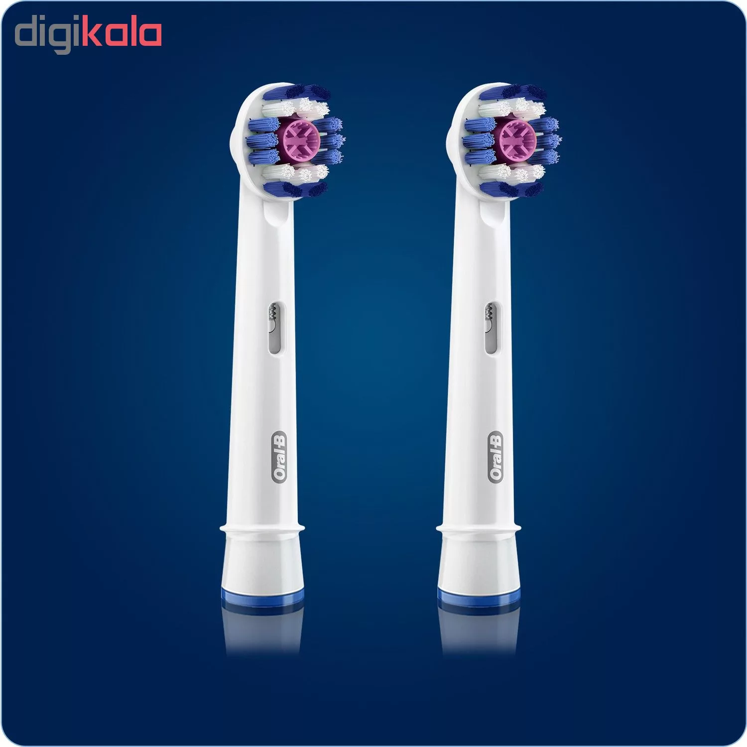 سری یدک مسواک برقی اورال-بی مدل Brush Heads 3D White بسته 2 عددی