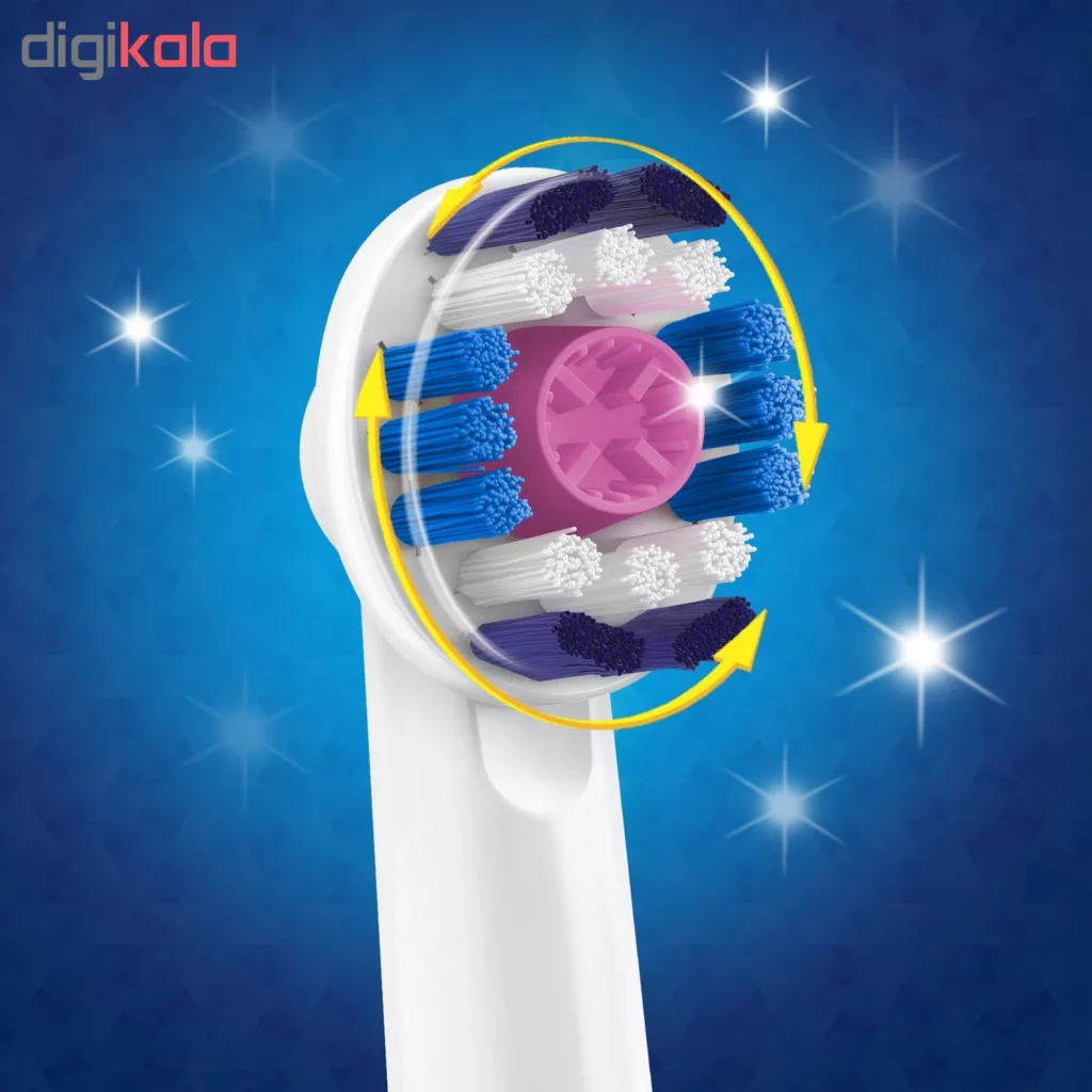 سری یدک مسواک برقی اورال-بی مدل Brush Heads 3D White بسته 2 عددی