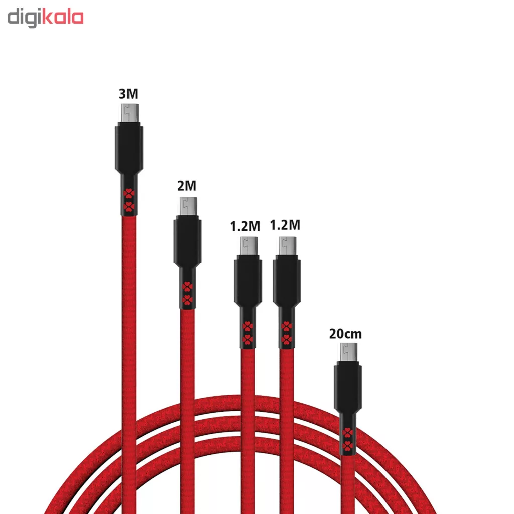 کابل تبدیل USB به microUSB کلومن مدل kd-30 طول 1 متر مجموعه 5 عددی