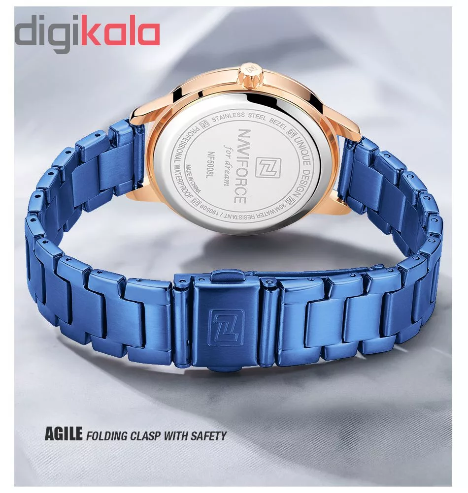 ساعت مچی عقربه ای زنانه نیوی فورس مدل NF5008-RGBE