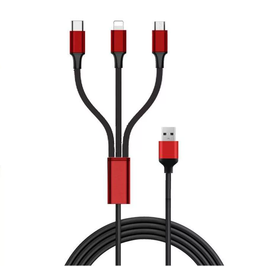 کابل تبدیل USB به USB-C/لایتنینگ/microUSB مدل TC 58 طول 1 متر