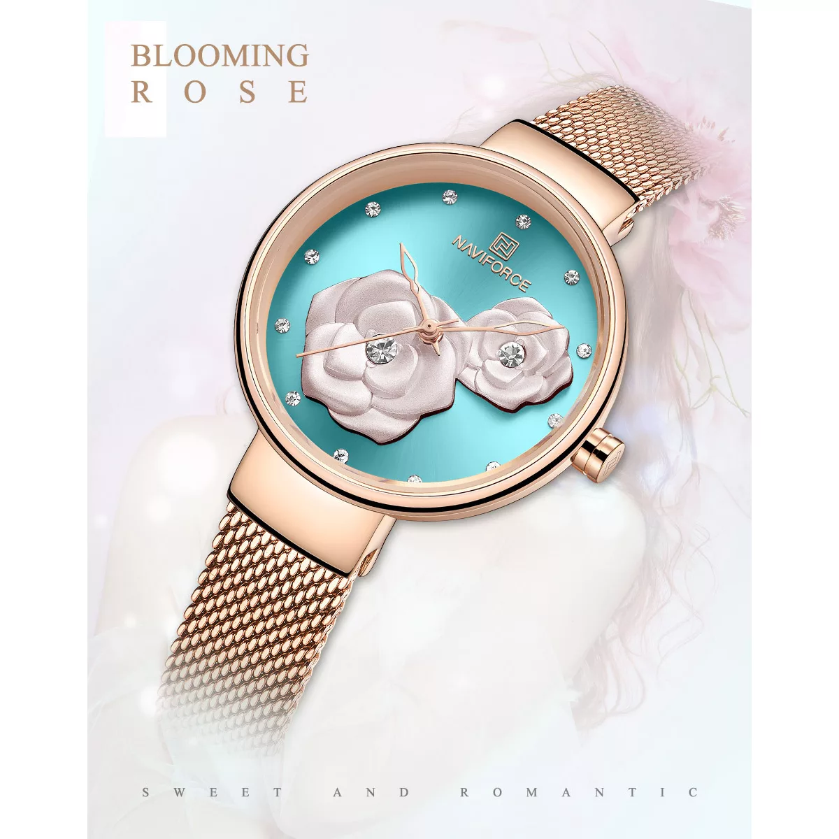 ساعت مچی عقربه ای زنانه نیوی فورس کد NF5013L -RG-BE-RG