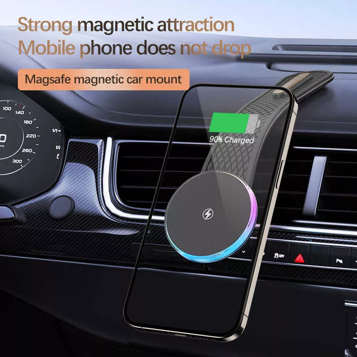 پایه نگهدارنده و شارژر بی سیم گوشی موبایل مدل 15W Magnetic wireless charger and phone stand