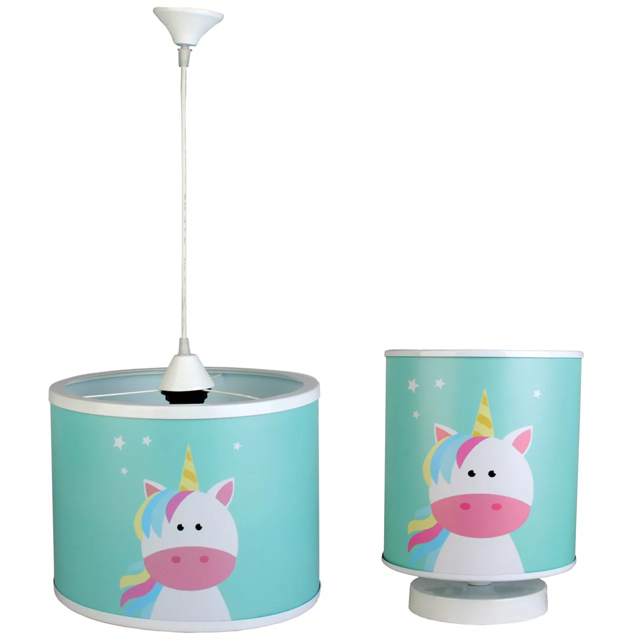 چراغ آویز کودک مدل تک شاخ به همراه چراغ رومیزی