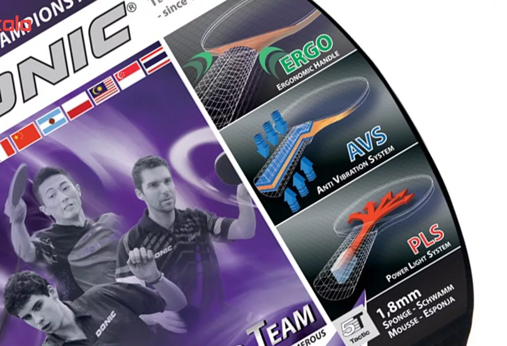 راکت پینگ پنگ دونیک شیلدکروت مدل Top Team Level 800