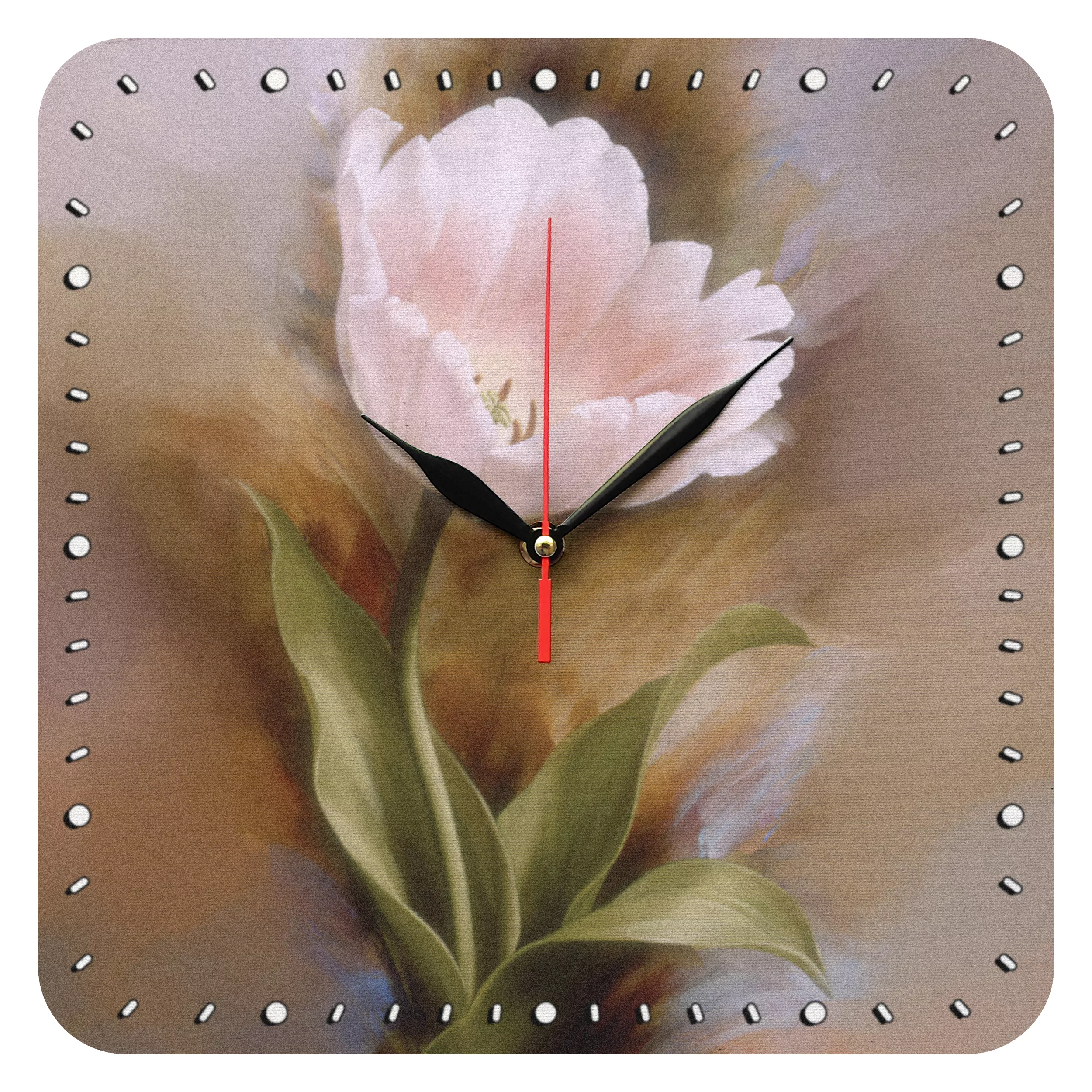 ساعت دیواری طرح گل لاله مدل 1038