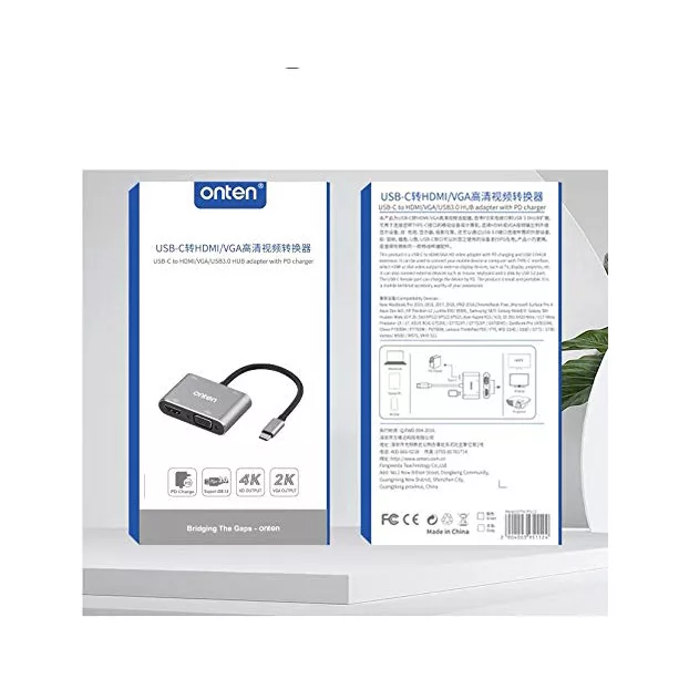 مبدل USB-C به HDMI/VGA/AUX/USB3.0 اونتن مدل OTN-9573S