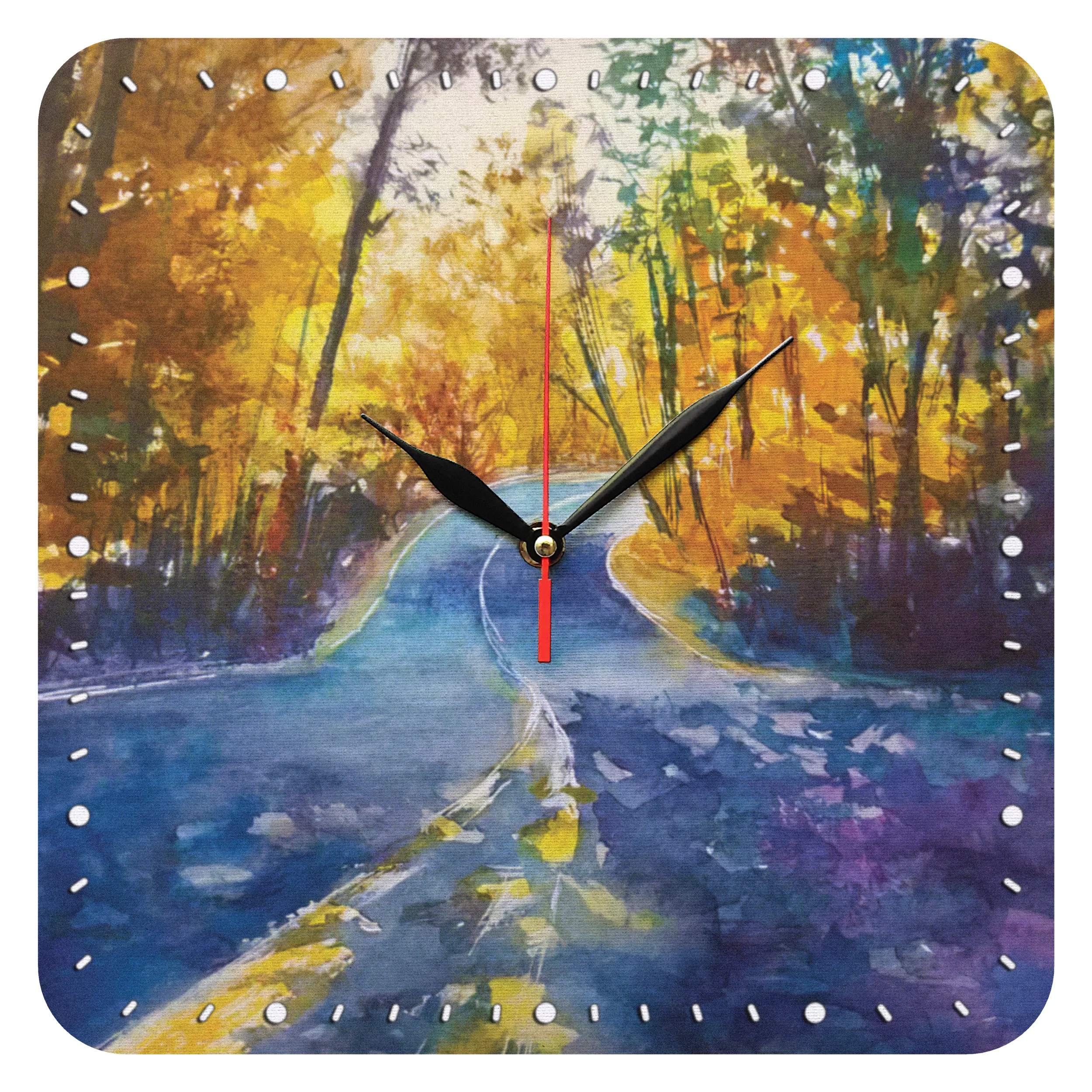 ساعت دیواری مدل 1020 طرح جاده پاییزی