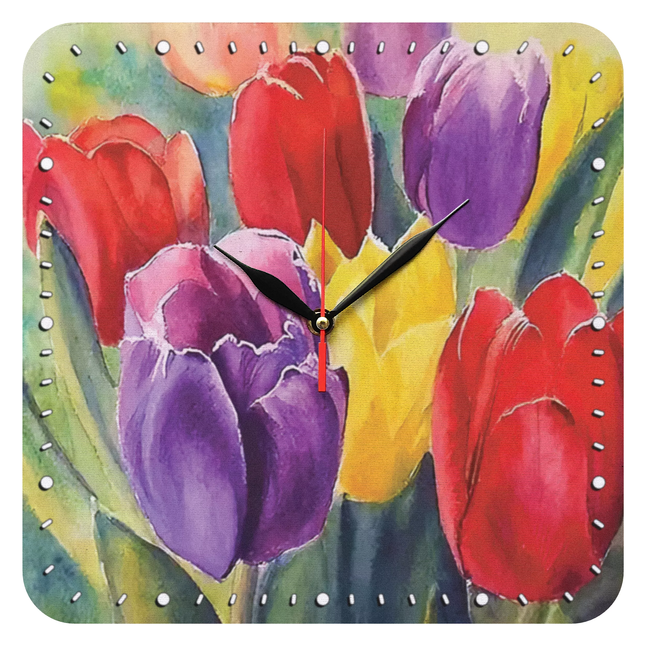 ساعت دیواری مدل 1045 طرح گل لاله ساعت دیواری مدل 1045 طرح گل لاله