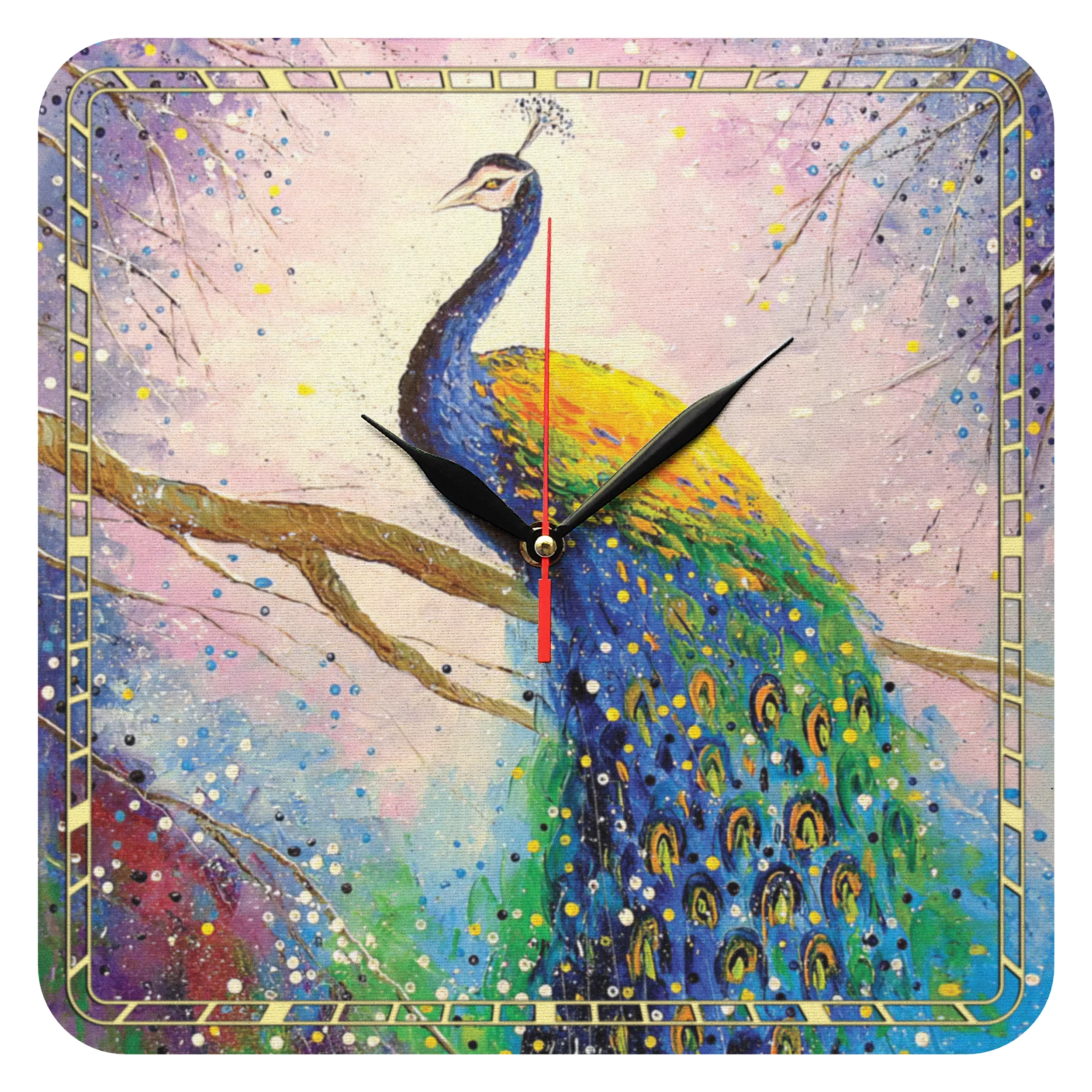 ساعت دیواری مدل 1061 طرح طاووس