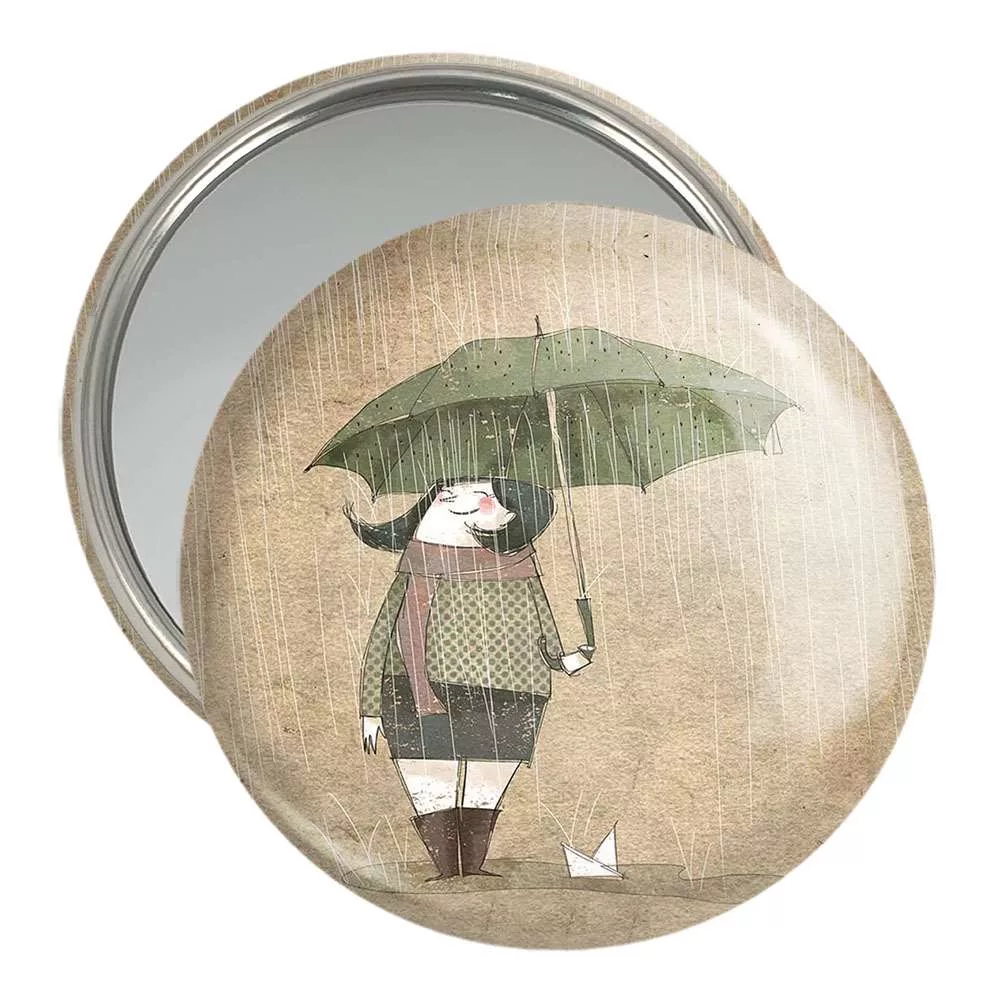 آینه جیبی خندالو مدل چتر و باران  کد 5411