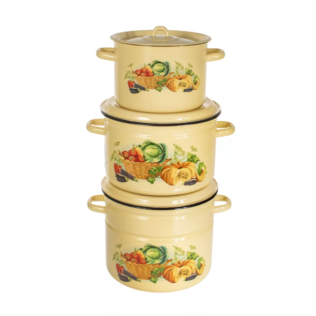 سرویس قابلمه لعابی 6 پارچه طرح کدو کد 310343