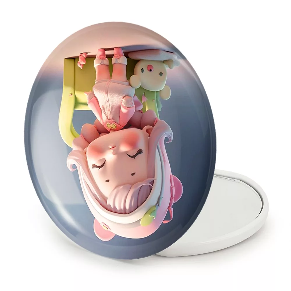 آینه جیبی خندالو طرح دخترانه مدل تاشو کد 28819