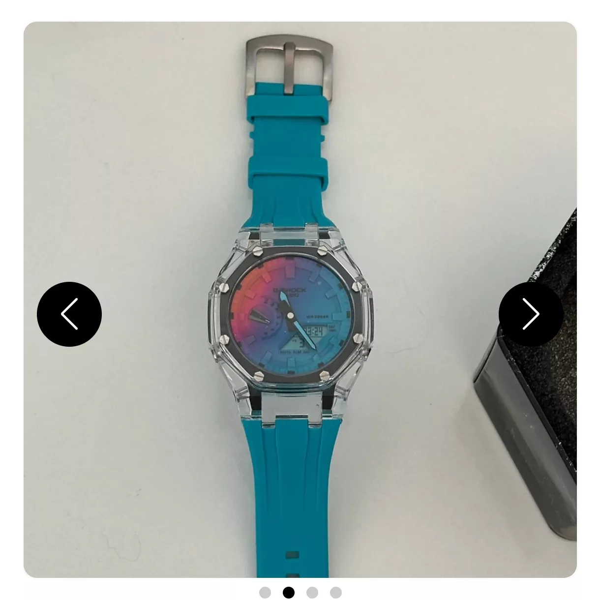 ساعت مچی عقربه ای مدل دو زمانه کرنومتردار بند سیلیکونی موتور پمپی کد 8