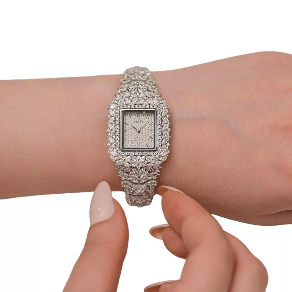 ساعت مچی عقربه ای نقره زنانه مدل ساچ مربع 0109