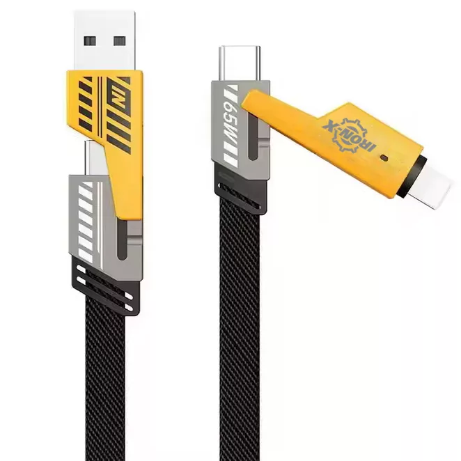 کابل تبدیل USB/USB-C به لایتنینگ/USB-C آیرون ایکس مدل SUPERFAST65W 4IN1 طول 1.5 متر