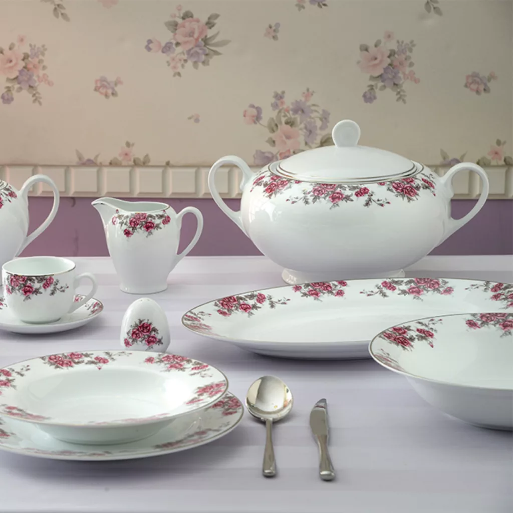 سرویس غذاخوری 102 پارچه 12 نفر چینی زرین ایران مدل Aran سری ایتالیا اف درجه عالی