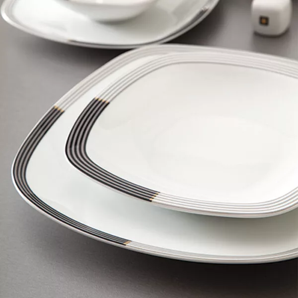 سرویس غذاخوری 27 پارچه 6 نفره چینی زرین ایران مدل  وگاس اوریت درجه 3