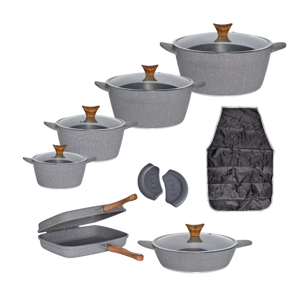 سرویس پخت و پز 15 پارچه بی.وی.کی مدل دورو گرانیت کد 713515