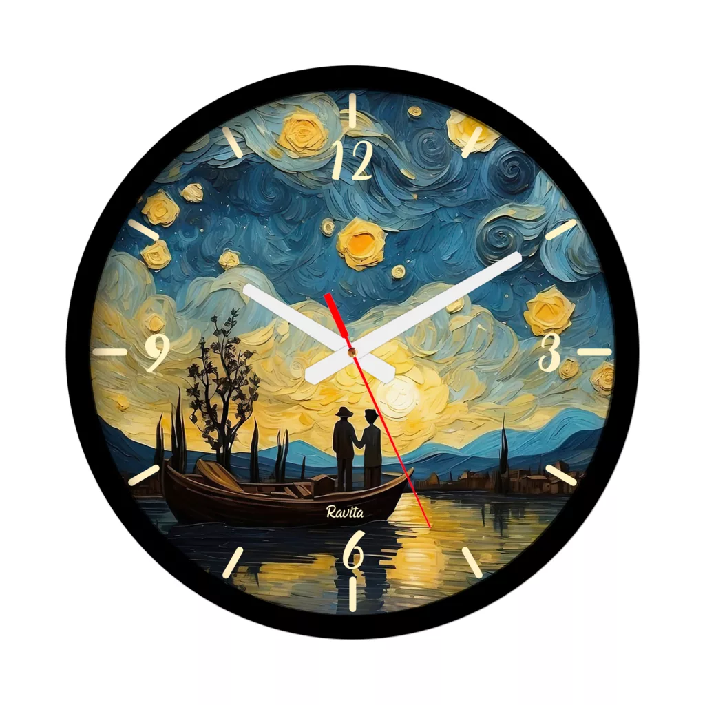 ساعت دیواری کوارتز راویتا مدل فانتزی ونگوک کد 3570