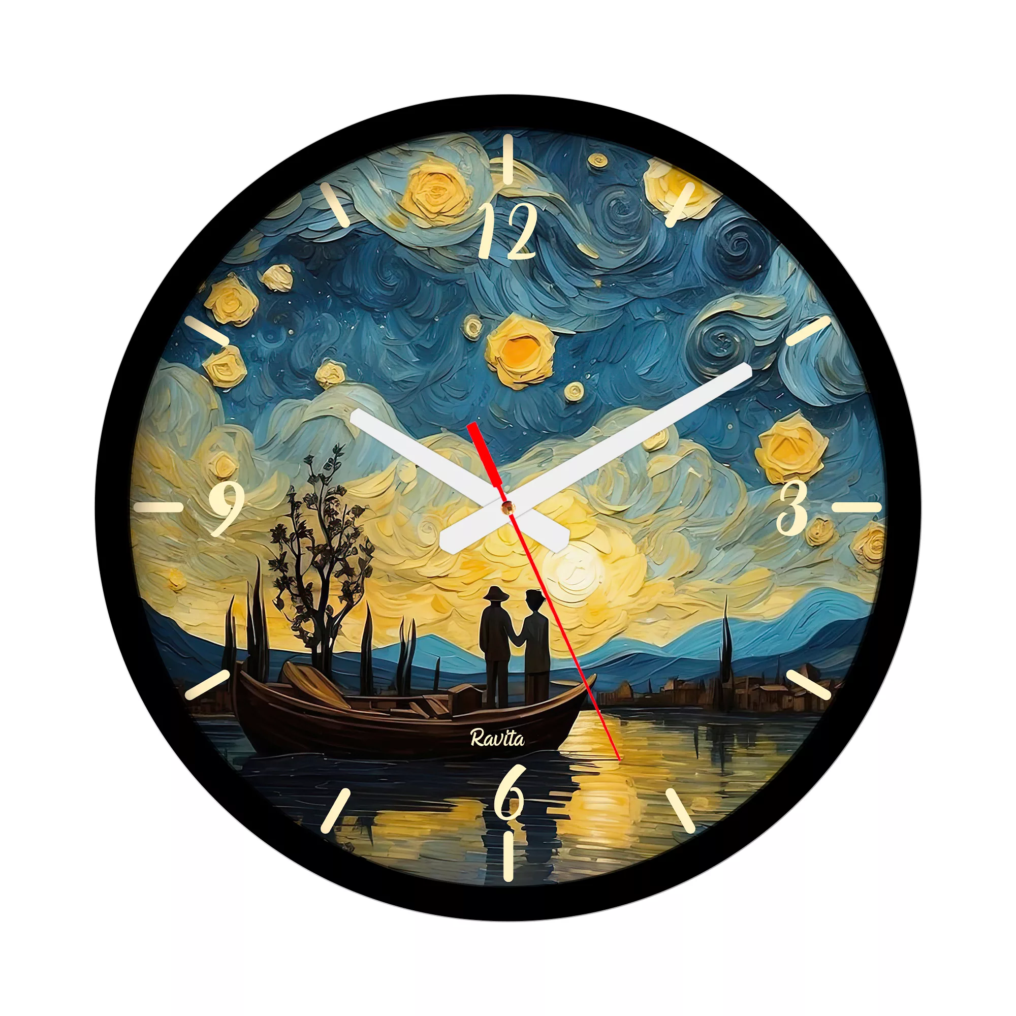 ساعت دیواری کوارتز راویتا مدل فانتزی ونگوک کد 3570