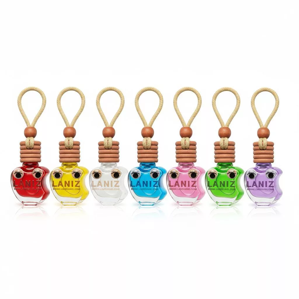 خوشبوکننده خودرو لانیز مدل سیب با رایحه گل سوسن حجم 12 میلی‌لیتر