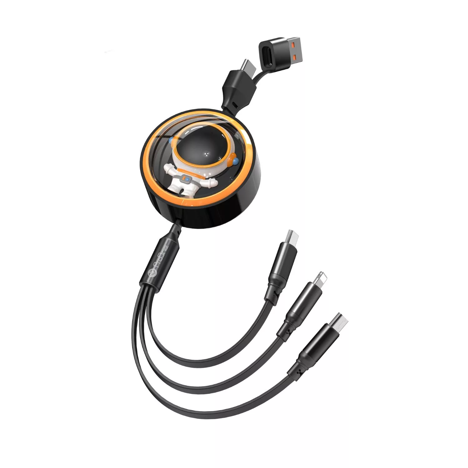 کابل تبدیل USB به USB-C / microUSB / لایتنینگ پرووان مدل PCC128R طول 1.2 متر