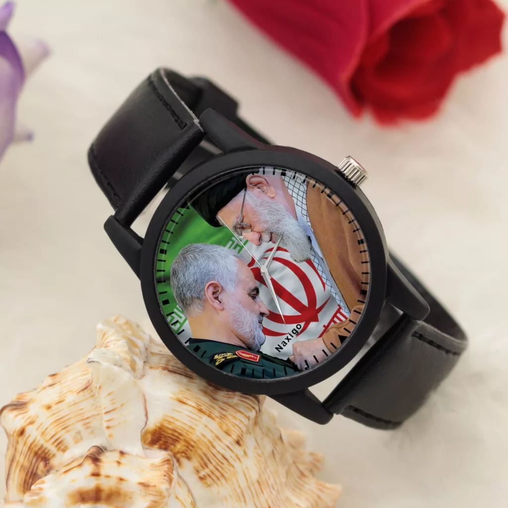ساعت مچی عقربه ای ناکسیگو مدل سردار سلیمانی و رهبری کد LF11674