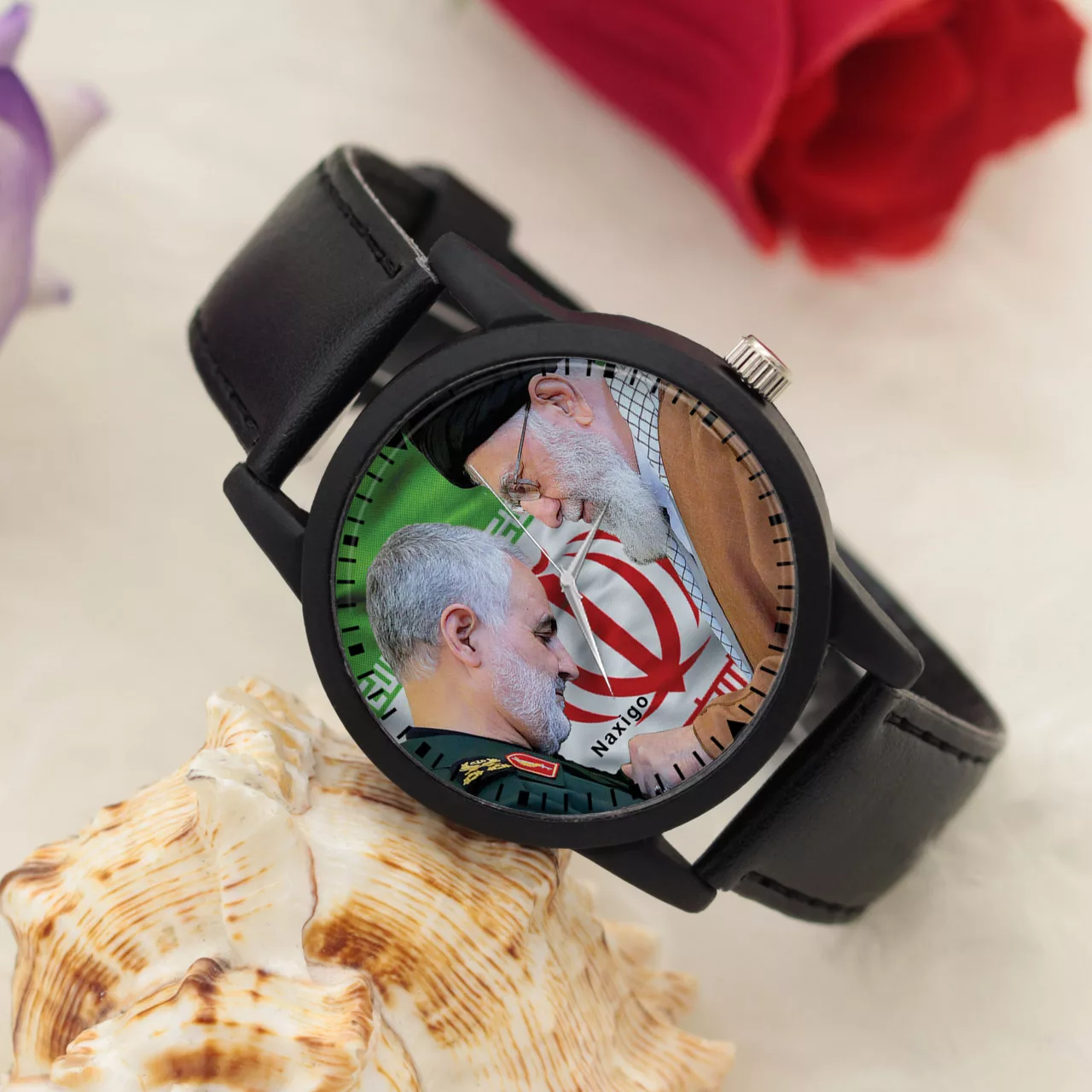 ساعت مچی عقربه ای ناکسیگو مدل سردار سلیمانی و رهبری کد LF11674