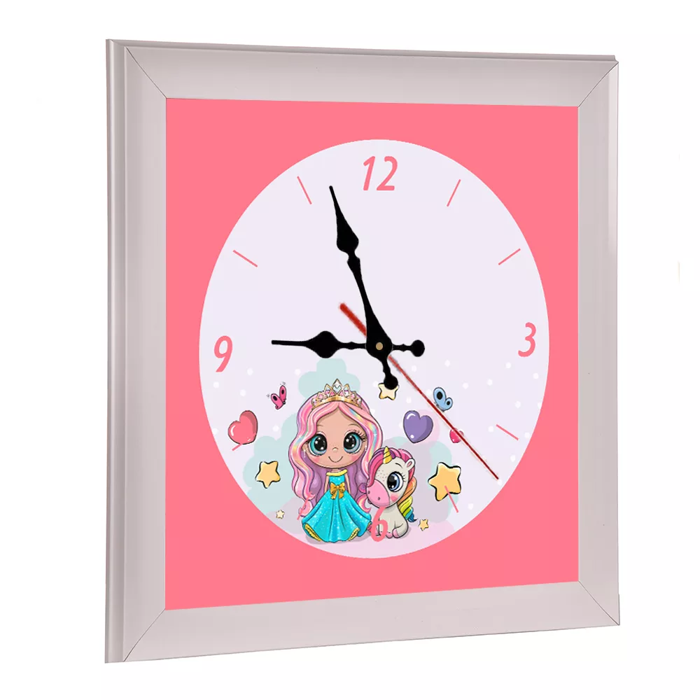 لوستر اتاق کودک مدل اسب تک شاخ و دختر به همراه ساعت و آباژور