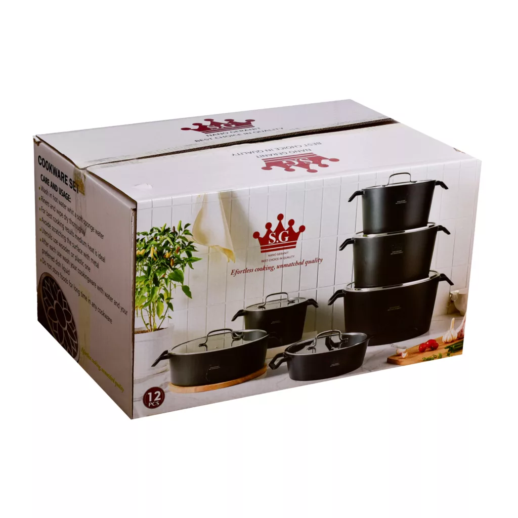 سرویس قابلمه و تابه گرانیتی 12پارچه اس جی طرح B