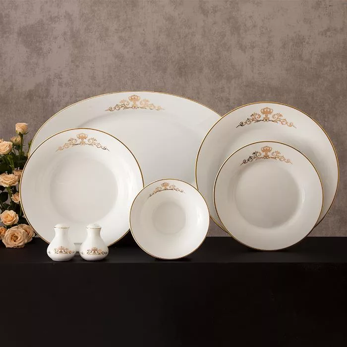 سرویس غذاخوری 35 پارچه چینی زرین ایران سری شهرزاد مدل کوئین درجه عالی