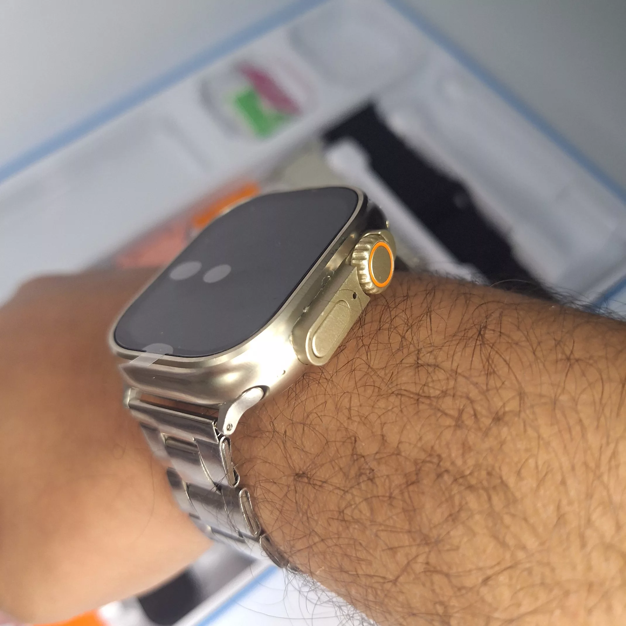 ساعت هوشمند 49 میلی‌متری مدل mk19 ultra3 با بند سیلیکونی و استیل همراه با گلس محافظ