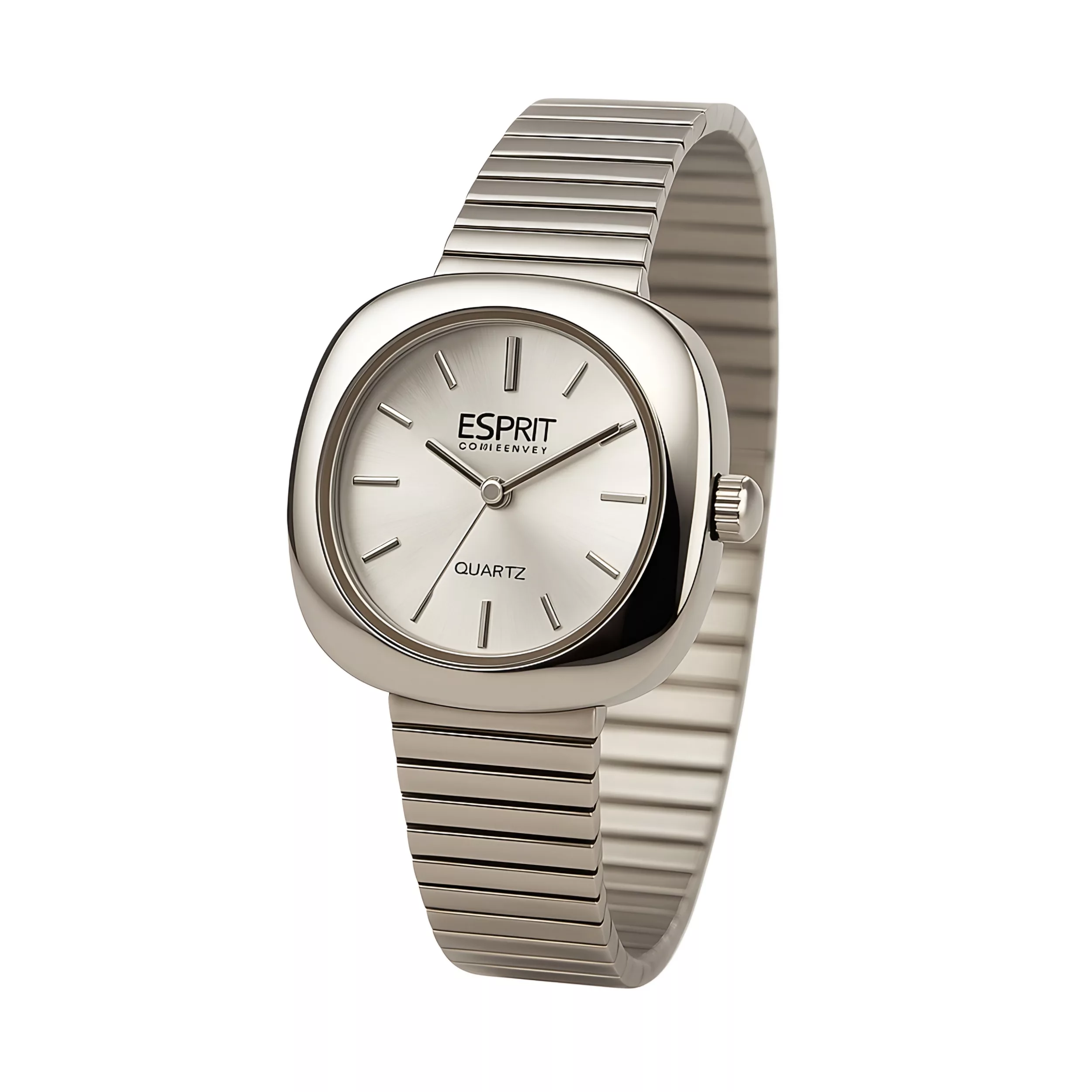 ساعت مچی عقربه‌ای کوارتز زنانه مدل کلاسیک بند کرکره‌ای کد ES-101